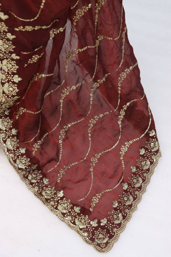Mention Store Satin Embroidered Blouse Material