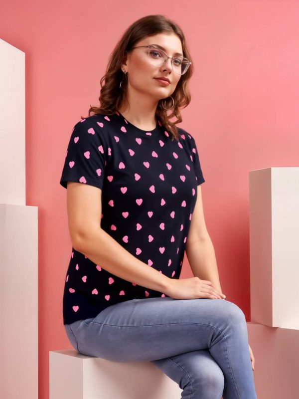 METRONAUT Printed Women Round Neck Multicolor T-Shirt