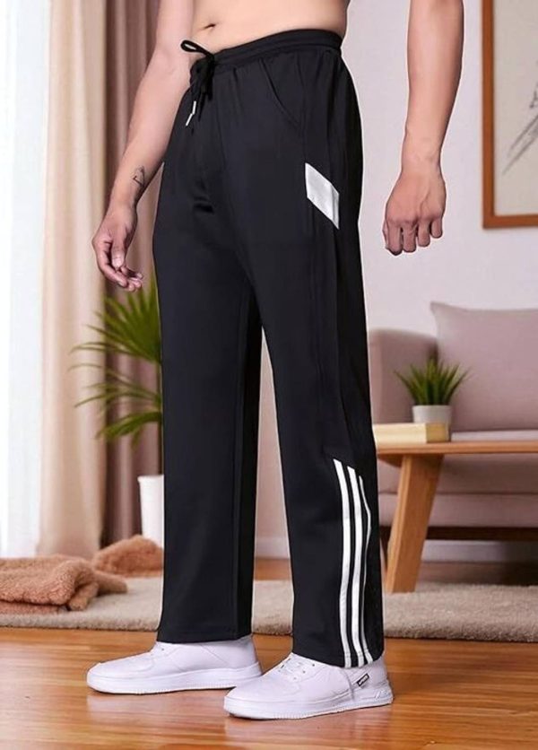 METRONAUT Striped Men Black Track Pants