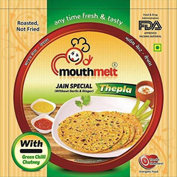 MouthMelt by VITALMORAL Mix Pack Jain Special Soft Thepla + Methi Masala Thepla ( Jain Special 3 Packet Without Garlic & Jinger + Methi Masala 1...