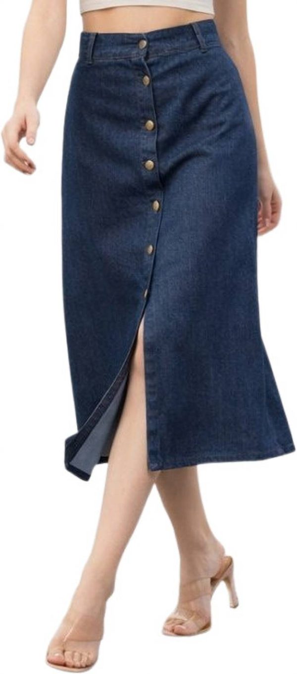 MSNKAPPREL Solid Women Regular Dark Blue Skirt