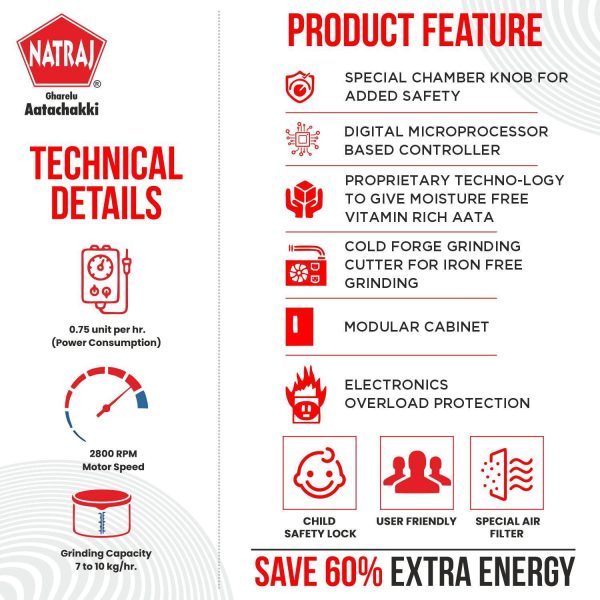 Natraj Aatamaker Viva Atta Chakki Fully Automatic Domestic Ghar Ghanti, Atta Maker Aatamaker Atta Chakki Fully Automatic Domestic Ghar Ghanti,...