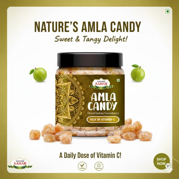 Nature Aahar Amla Candy Sweet |Organic Dry Indian Gooseberry Amla | dry fruits sweet Mouth Freshener