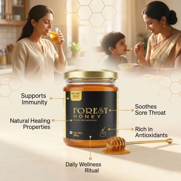 nature trust Wild Forest Raw Honey Pure Natural & Unfiltered Wild Forest Honey 250g
