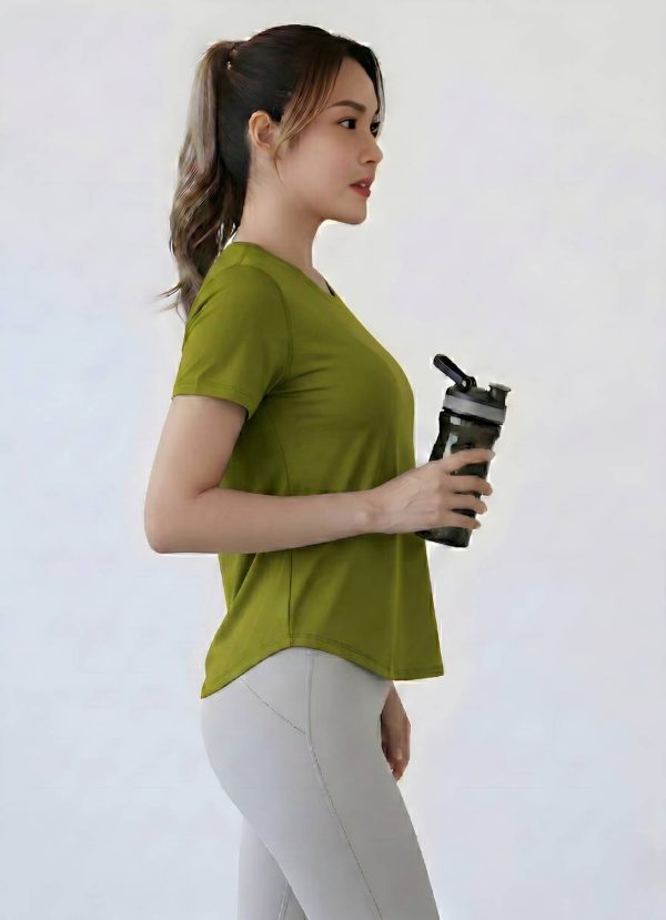 NEXSUS APPARELS Solid Women Round Neck Green T-Shirt