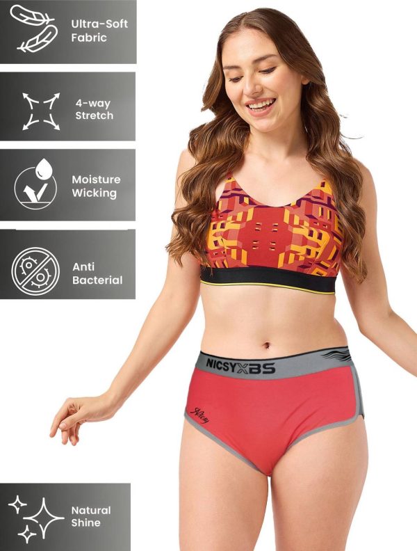 Nicsy Women Hipster Black, Maroon Panty