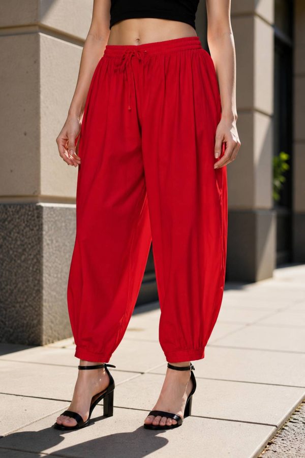 NIYAN Solid Cotton Lycra Blend Women Harem Pants