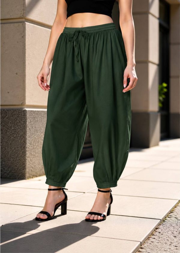 NIYAN Solid Cotton Lycra Blend Women Harem Pants