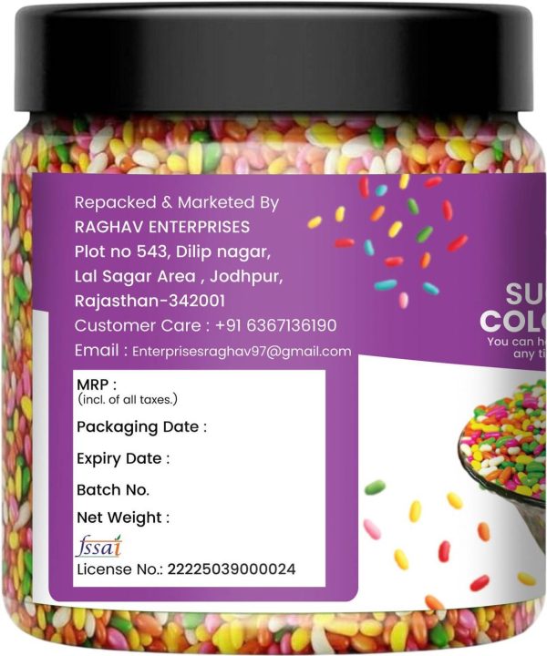NUTRI ZAIKA Colourful Coated Saunf | Sugar Coated Fennel | Crunchy & Aromatic Refreshment Sweet & Tangy Mouth Freshener