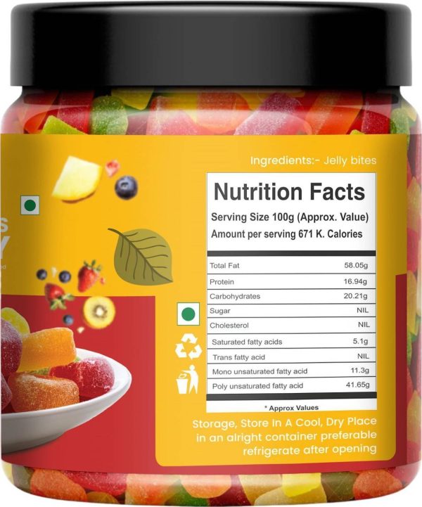 NUTRI ZAIKA Jelly Bites Candy | Soft Chewy Fruity Treat | Colorful Sweet Delight Sweet & Tangy Jelly Candy