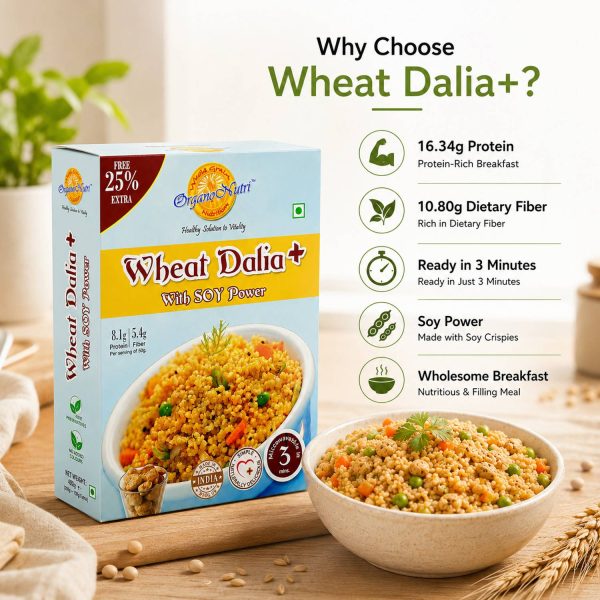 Organo Nutri Wheat Dalia Plus With Soy Power (Two Boxes/ 400gms) 400 g