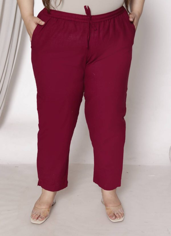 Parvi Fashion Regular Fit Women Maroon Trousers