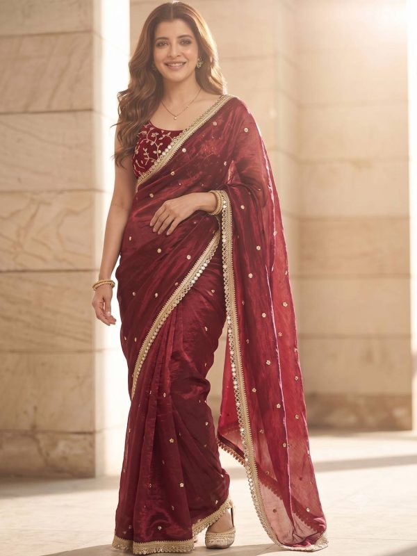 PBITAL Embellished, Embroidered Bollywood Satin Saree