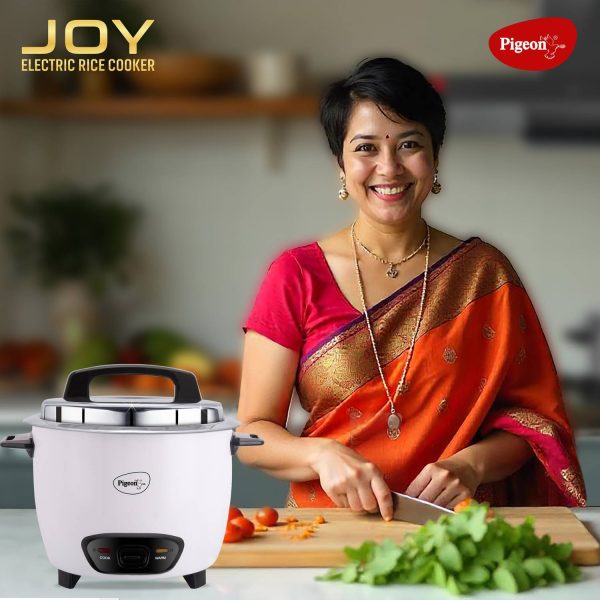 Pigeon JOY SINGLE POT AUTOMATIC MULTI COOKER WARMER Electric Rice Cooker with Steaming Feature