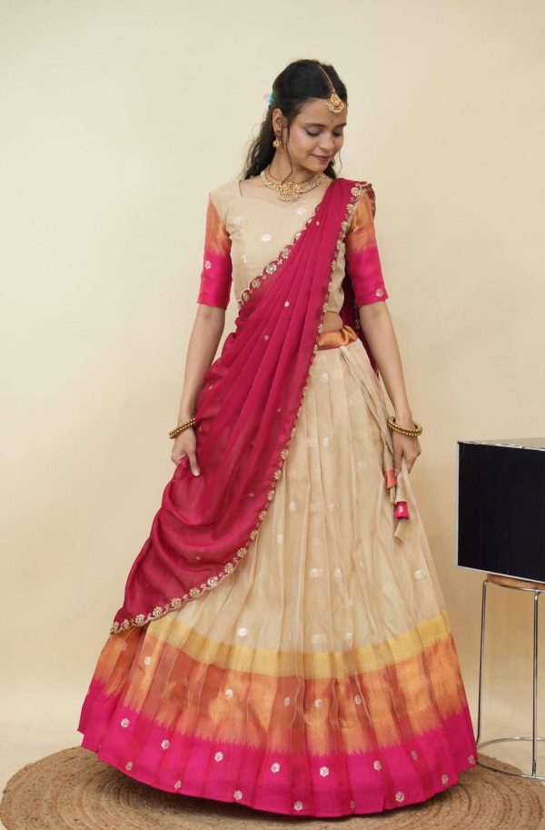 PinkBindi Solid Semi Stitched Lehenga Choli