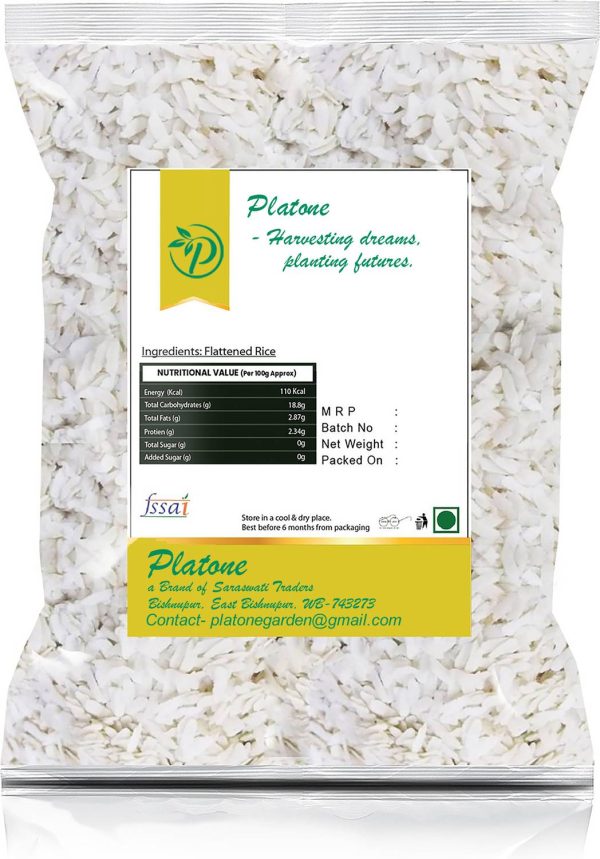 Platone Best Quality Poha (Flattened Rice)-500gm (Pack Of 1)