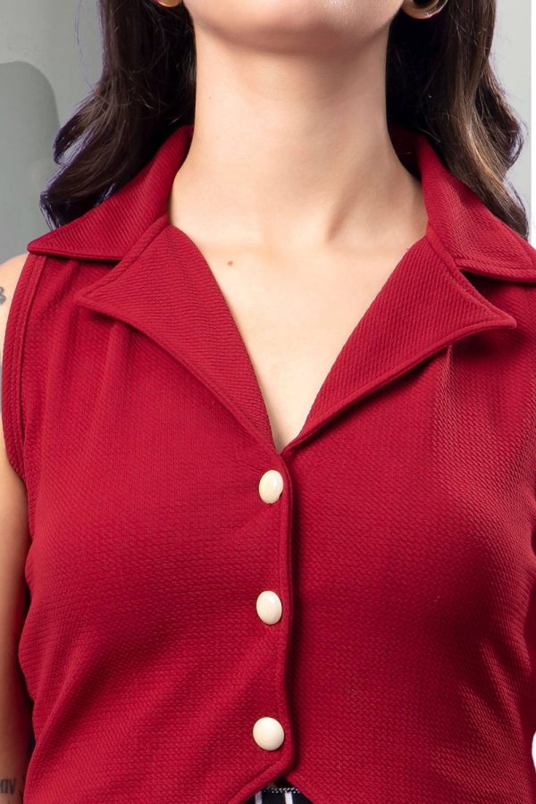 POPWINGS Solid Women Waistcoat