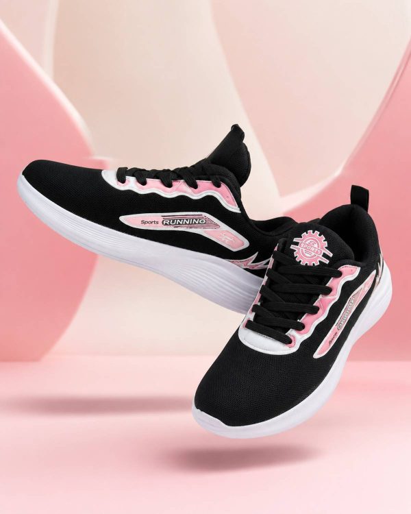 Posewalk Stylish Black Sport Running Walking Running Shoes For Women