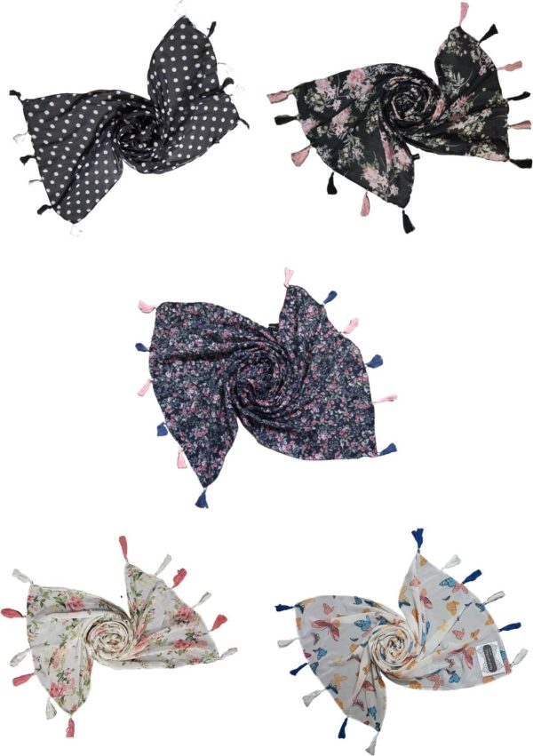 POSHAMPAA Printed Chiffon Women Scarf