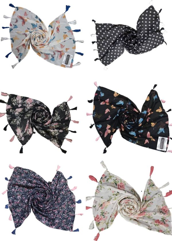POSHAMPAA Printed Chiffon Women Stole, Scarf, Fancy Scarf