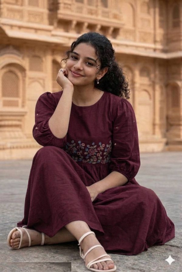 Preetshri Women Embroidered Flared Kurta