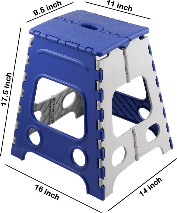 Primelife 18 Inch Plastic Folding Stool, Quick-Fold Stool for Kitchen Convenient uses Living & Bedroom Stool