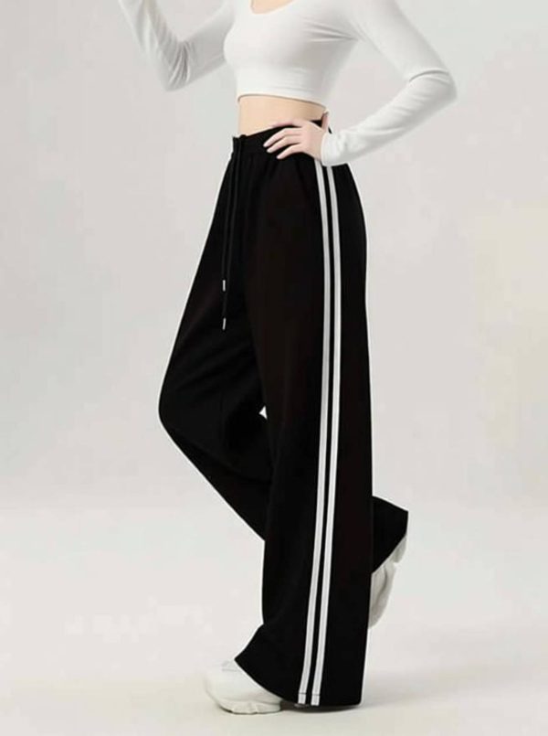 Priyansh Enterprises Striped Women Black Track Pants