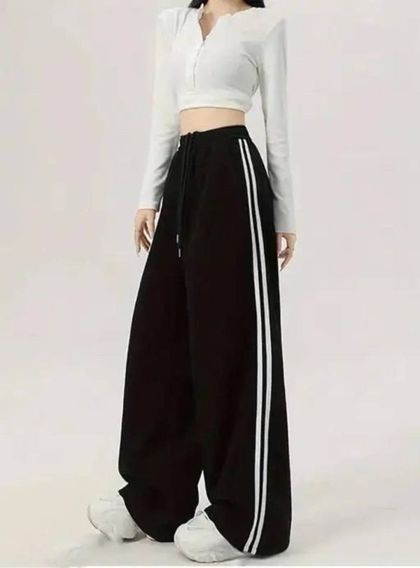 Priyansh Enterprises Striped Women Black Track Pants
