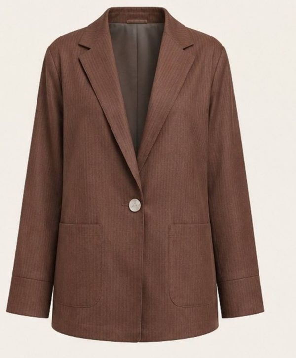 Purever India Striped Single Breasted Casual Women Blazer