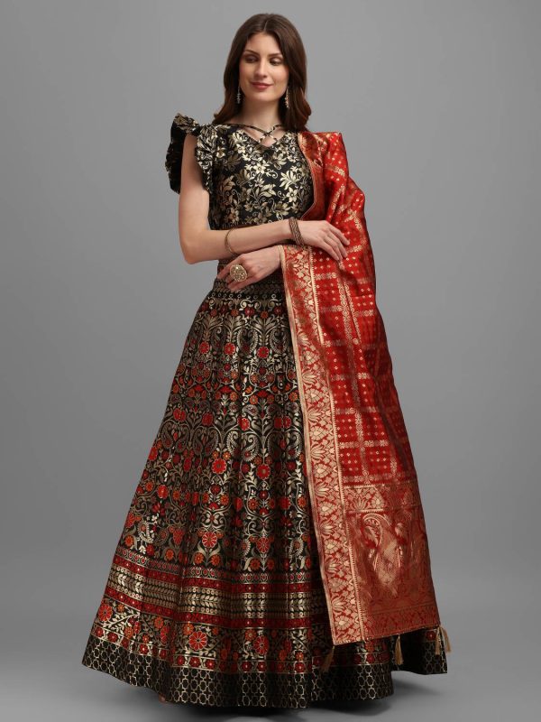PURVAJA Self Design Semi Stitched Lehenga Choli