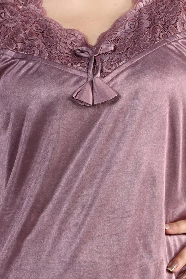 Pushbela Women Solid Grey Night Suit Set