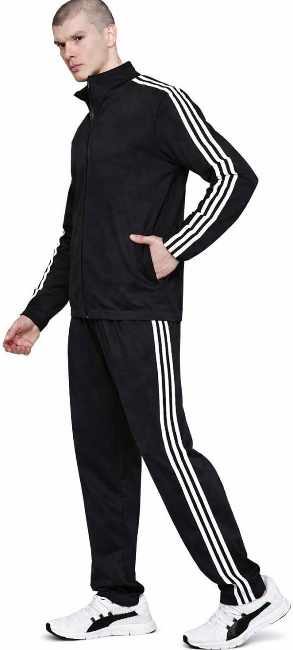 QABIRA Striped Men Track Suit