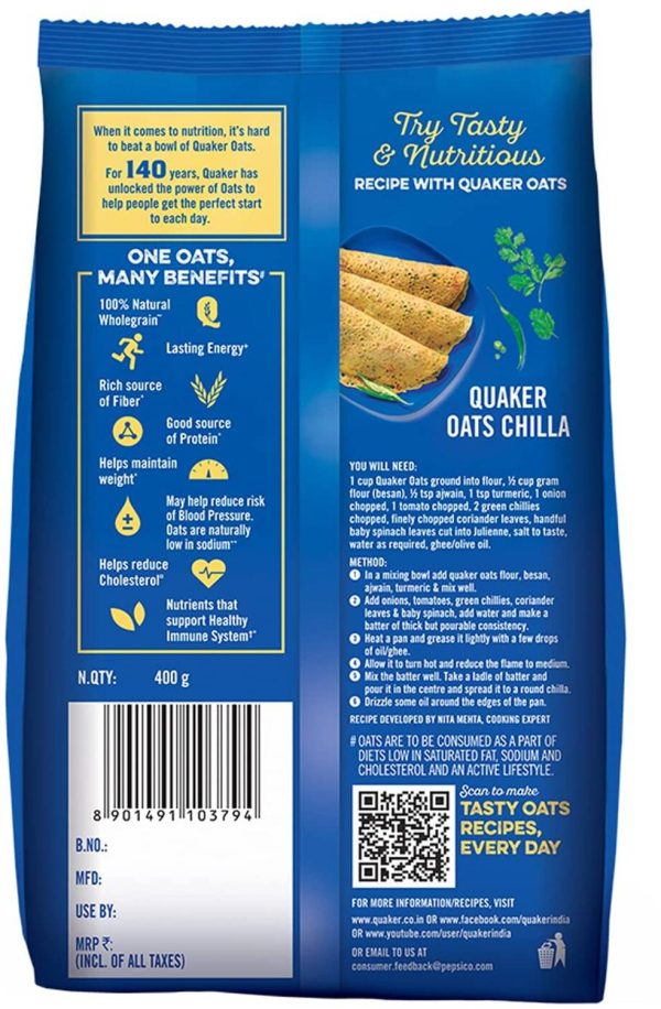 Quaker Rolled Oats Natural Wholegrain - PACK OF 3 (400x3)