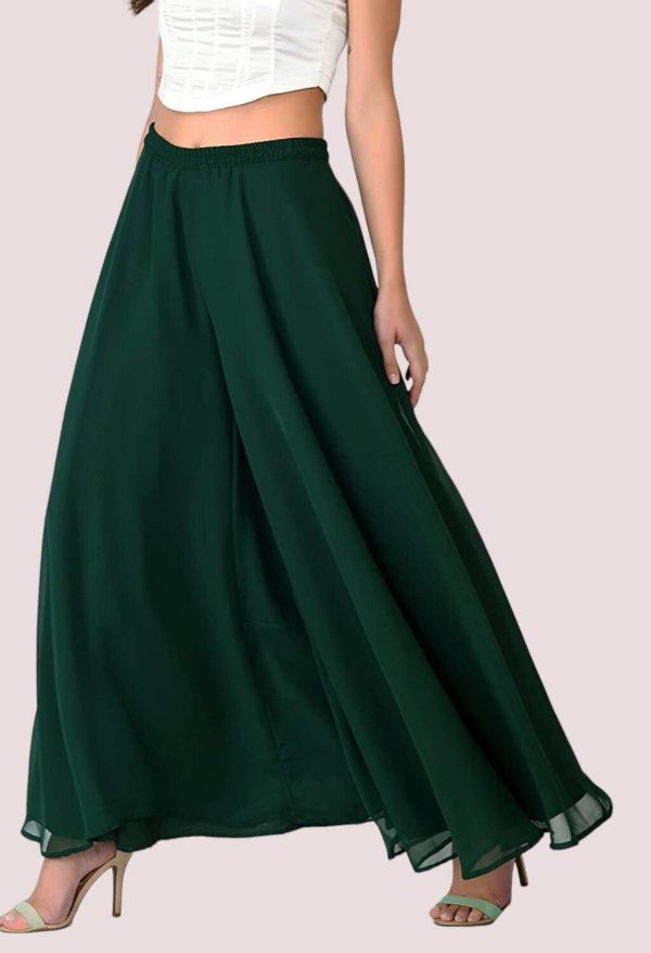 RA Collection Flared Women Green Trousers