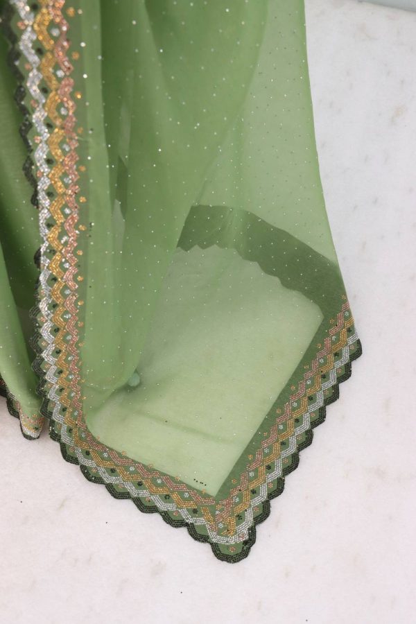 Radheradhey Organza Embellished Blouse Material