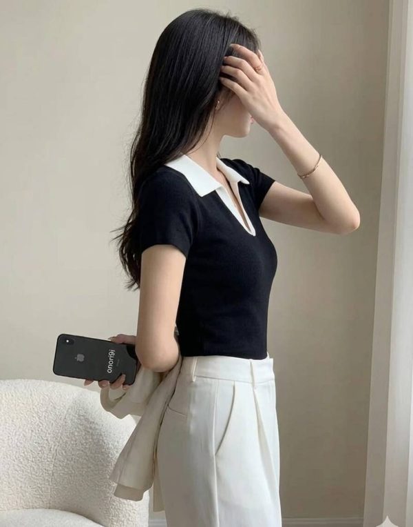 RASHIQUEEN Casual Solid Women Black Top