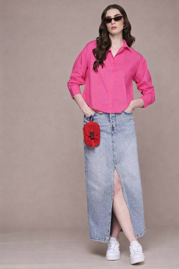 Roadster Women Solid Casual Pink Shirt