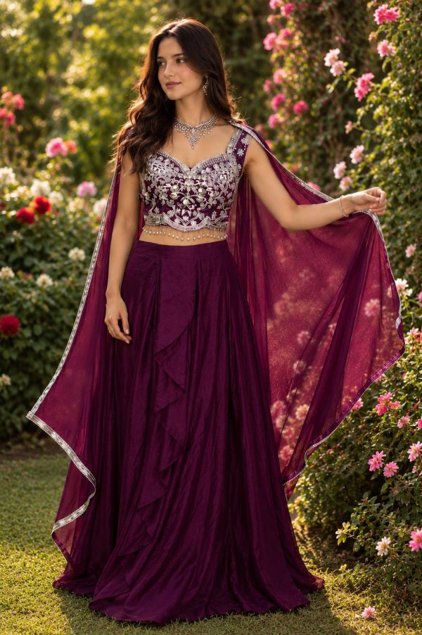 Ruhi Embroidered Stitched Lehenga Choli