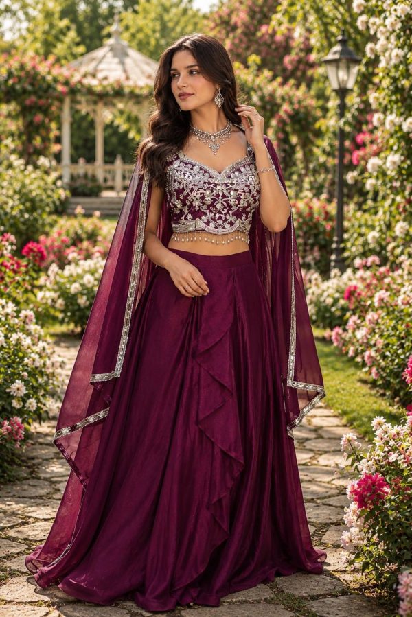Ruhi Embroidered Stitched Lehenga Choli