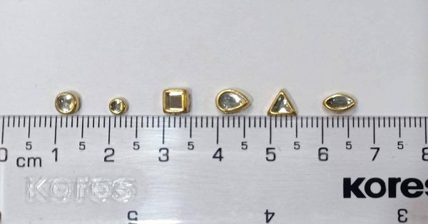 Sadhusadhya Kundan Stones Combo of 6 Different Shapes in Silver Colour for Craft