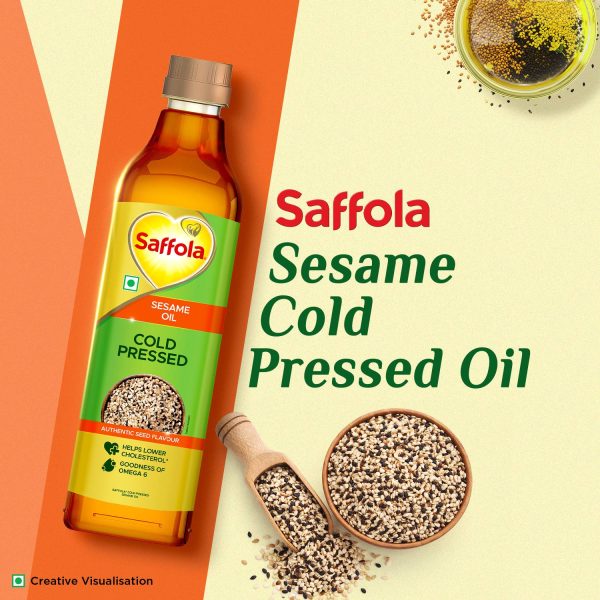 Saffola Cold Pressed Sesame Oil | Helps Lower Cholesterol | Goodness of Omega 6 Sesame Oil