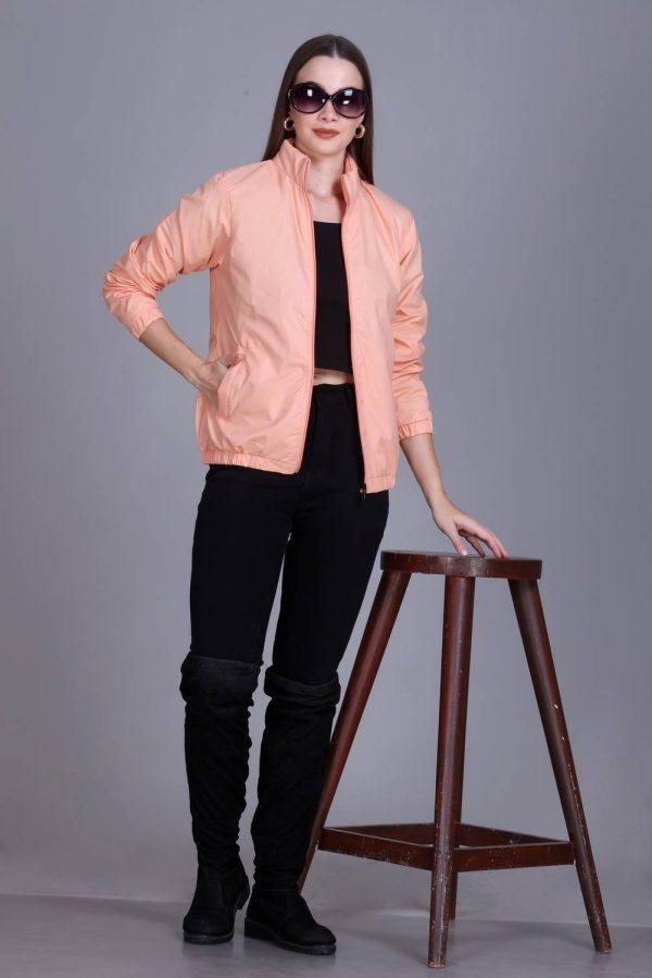 SANHOK Waterproof Polyester Windcheater Sports Gym Running Travel Sunscreen Jacket Solid Women Wind Cheater