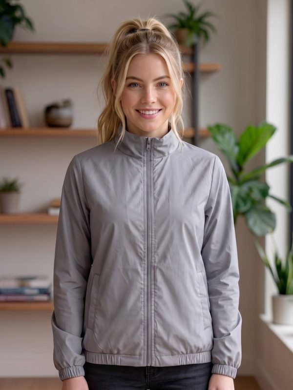 SANHOK Waterproof Polyester Windcheater Sports Gym Running Travel Sunscreen Jacket Solid Women Wind Cheater