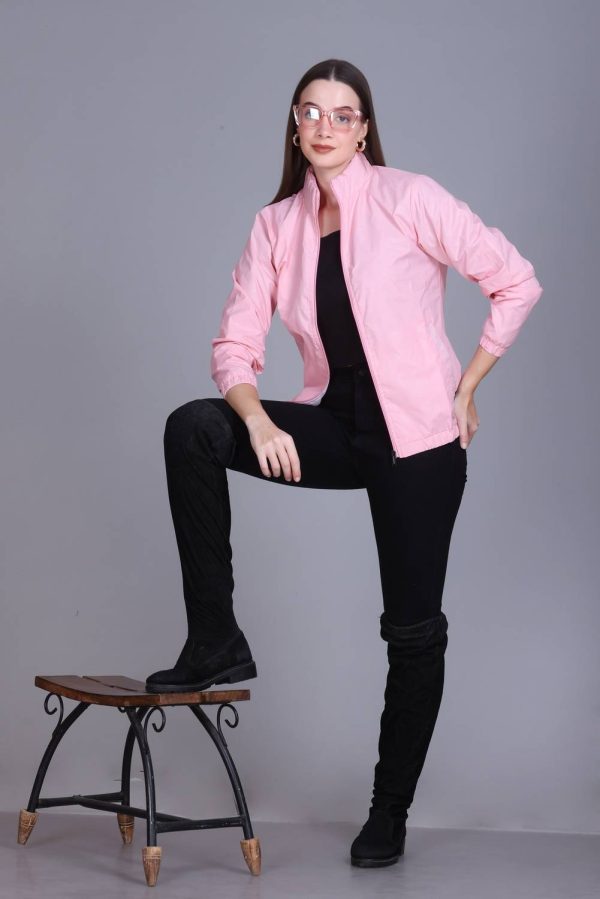 SANHOK Waterproof Polyester Windcheater Sports Gym Running Travel Sunscreen Jacket Solid Women Wind Cheater
