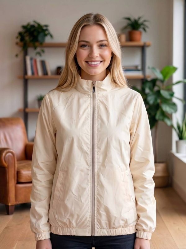 SANHOK Waterproof Polyester Windcheater Sports Gym Running Travel Sunscreen Jacket Solid Women Wind Cheater