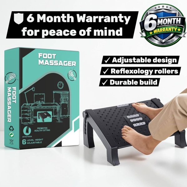 SanvScape Ergonomic Foot Rest with Massage Rollers Living & Bedroom Stool