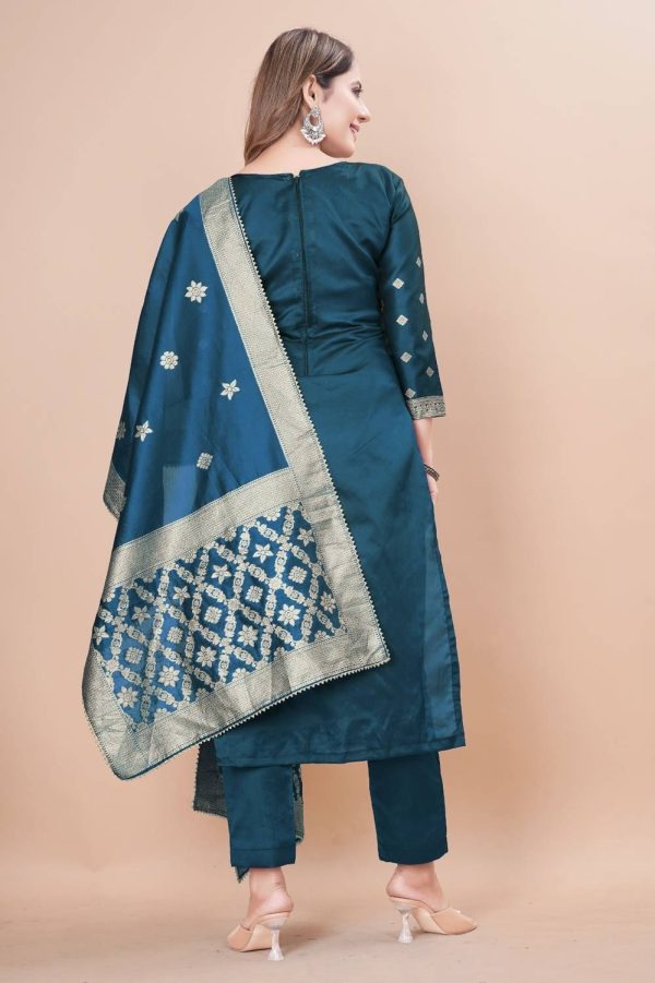 SARVAH Art Silk Printed Salwar Suit Material