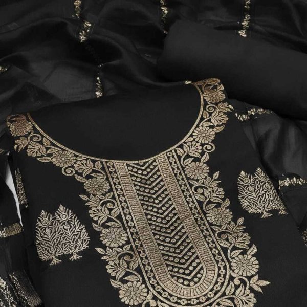 SARVAH Art Silk Printed Salwar Suit Material