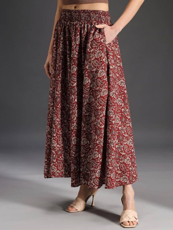 SCUBE DESIGNS Flared Women Maroon Trousers