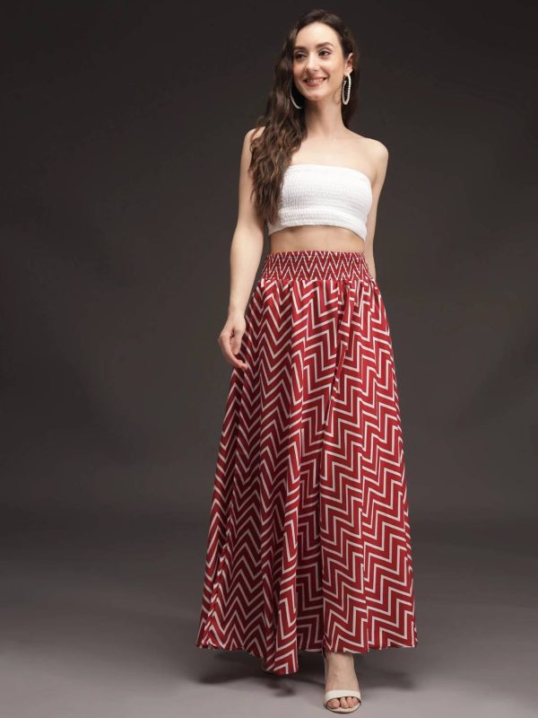 SCUBE DESIGNS Flared Women Maroon Trousers